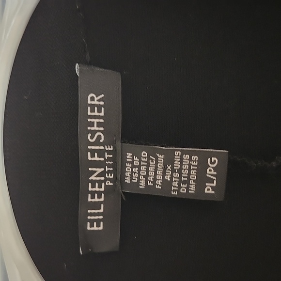 Eileen Fisher Black Stretch Three Button Long Sleeve Blazer Size Petite Large - Picture 5 of 8